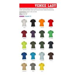 Polo VENICE LADY sfiancata da donna a manica corta con 4 bottoni in tinta effetto perlato