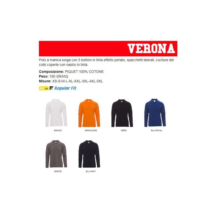 Polo VERONA a manica lunga con 3 bottoni in tinta effetto perlato