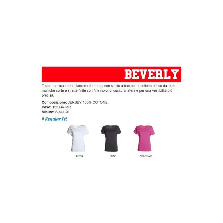 T-Shirt BEVERLY manica corta sfiancata da donna con scollo a barchetta