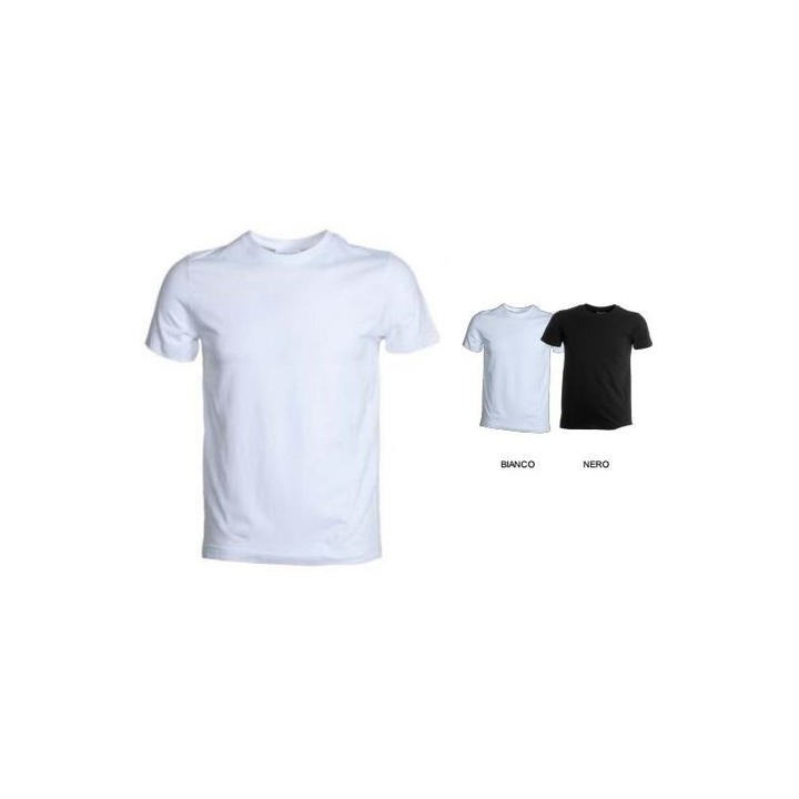 T-Shirt BODYFLEX girocollo manica corta con colletto basso misto spandex