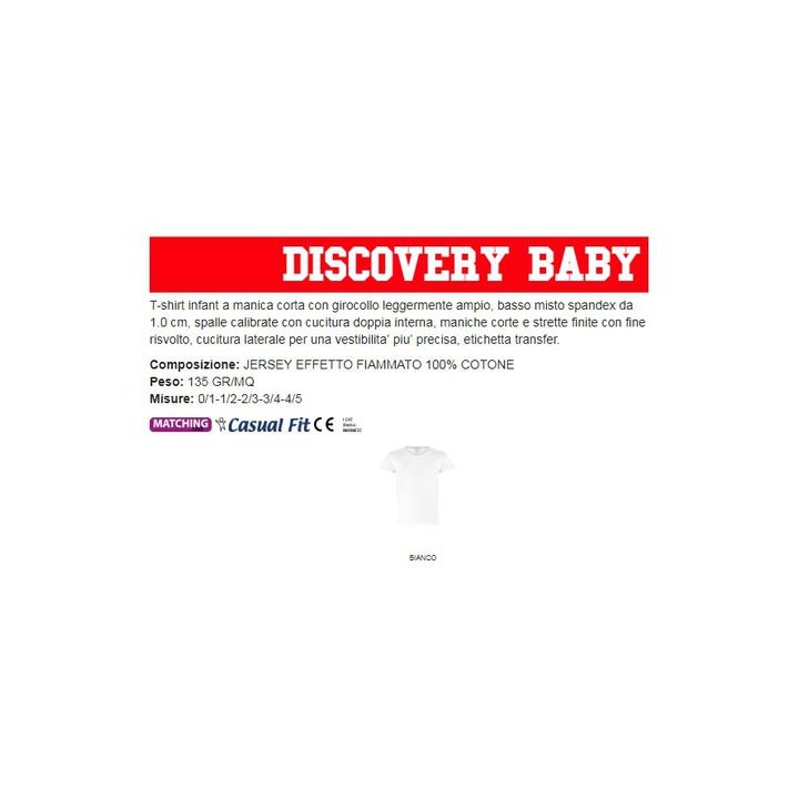 T-Shirt DISCOVERY BABY infant a manica corta con girocollo leggermente ampio