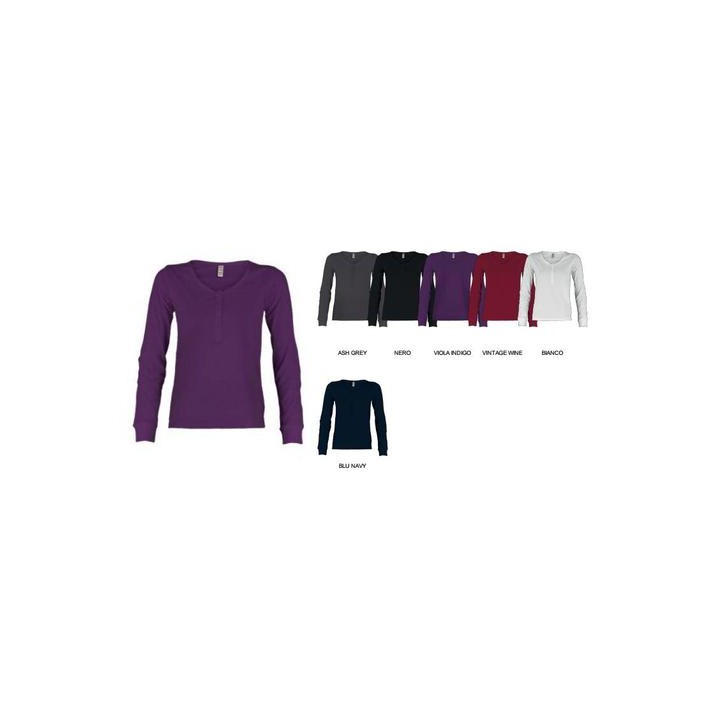 T-Shirt girocollo HARBOUR LADY manica lunga in 100% cotone Jersey pettinato