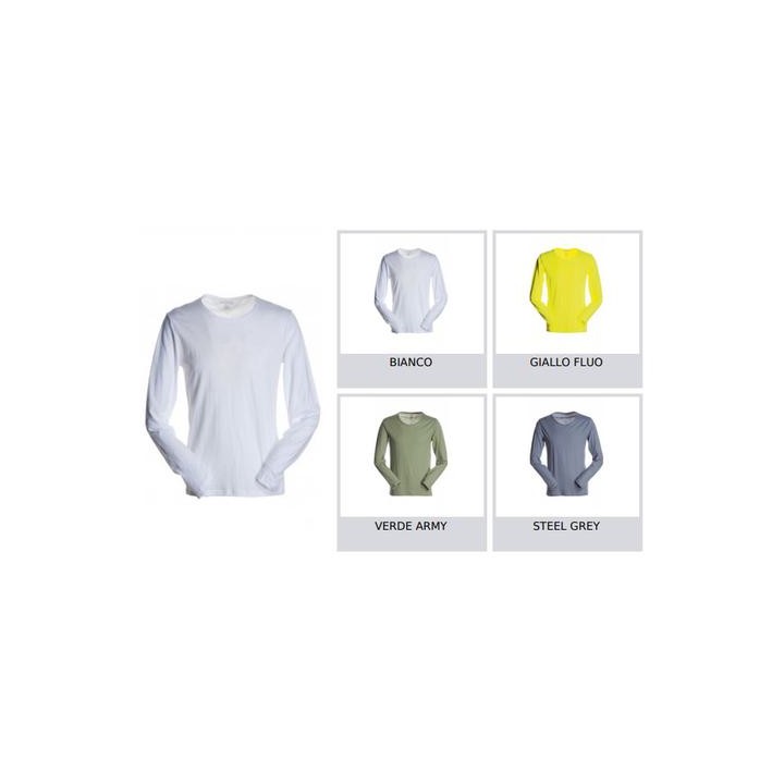 T-shirt manica lunga con girocollo leggermente ampio