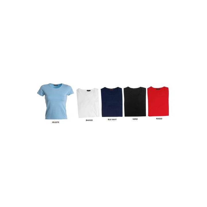T-Shirt MODA donna maniche corte a girocollo in 100% cotone