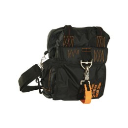 Borsa tracolla schieramento in Nylon Nero con cuciture a contrasto