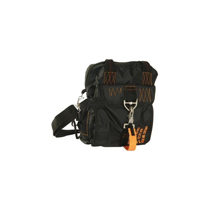 Borsa tracolla schieramento in Nylon Nero con cuciture a contrasto
