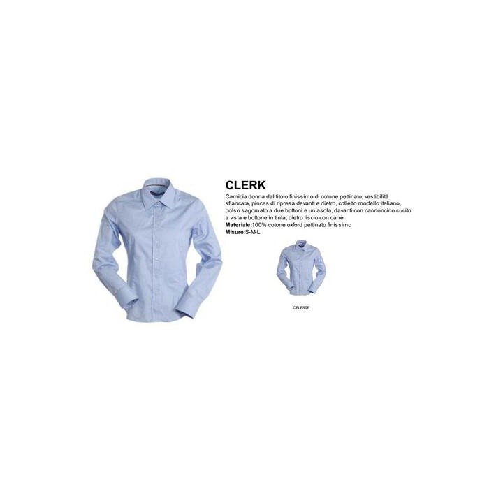 Camicia CLERK donna dal titolo finissimo di cotone pettinato
