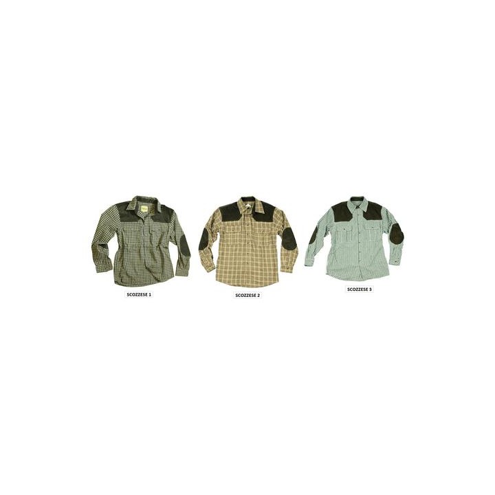 Camicia Corvus flanella a disegno scozzese con rinforzi velluto spalle e gomiti