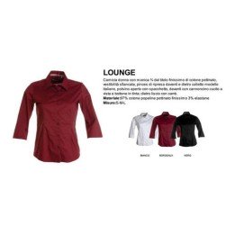 Camicia LOUNGE donna con manica ¾ dal titolo finissimo di cotone pettinato
