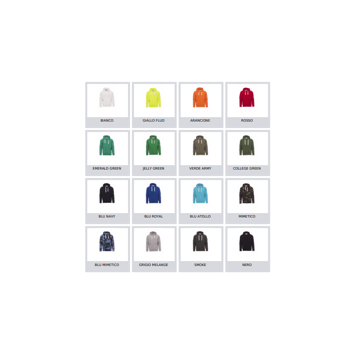 Felpa ATLANTA uomo, cappuccio a due cuciture