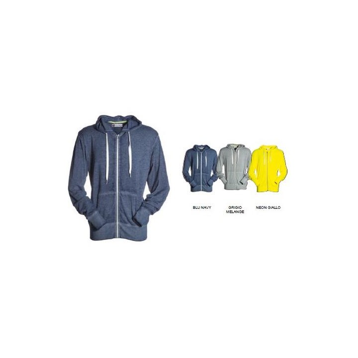 Felpa BURN a zip intera con cappuccio con coulisse
