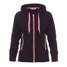 Felpa FREESTYLE LADY sfiancata da donna, zip intera in nylon a contrasto