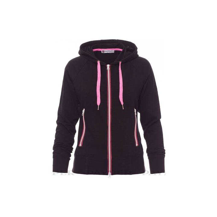 Felpa FREESTYLE LADY sfiancata da donna, zip intera in nylon a contrasto