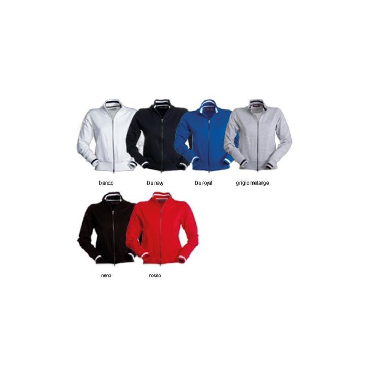 Felpa MELBOURNE donna full zip con righe a contrasto