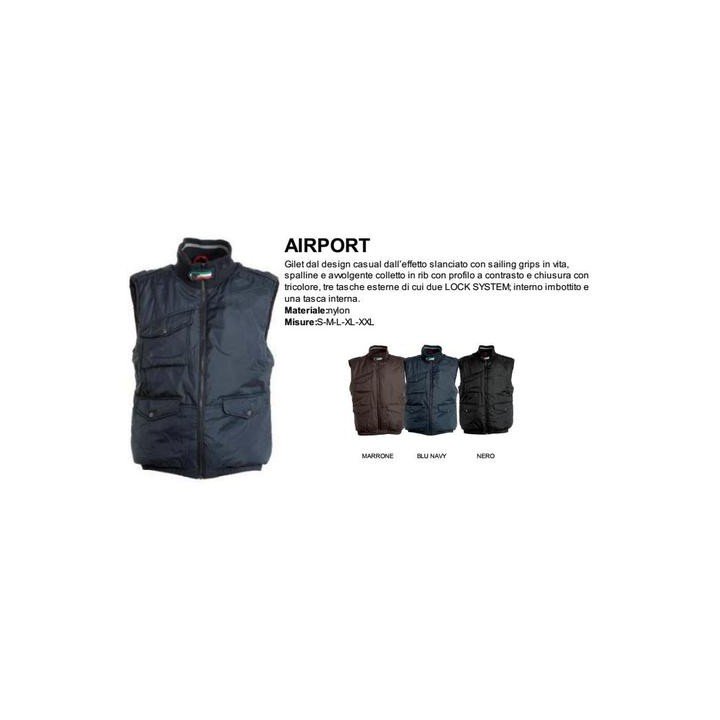 Gilet AIRPORT in Nylon imbottito con chiusura a tricolore