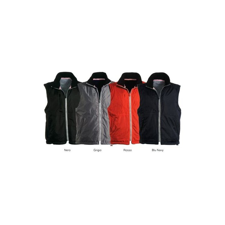 Gilet SPEED unisex reversibile, zip in plastica coperta con profilo reflex