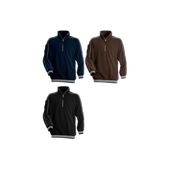 Maglia EVEREST in pile antipilling 1/2 zip 280 gr/mq con Rib a righe
