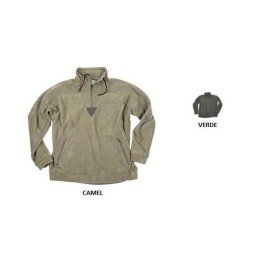 Maglione in pile con inserti a contrasto con zip al collo e 2 tasche con zip