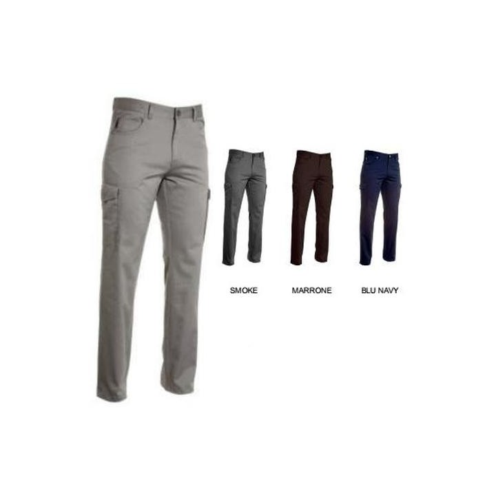 Pantalone ADVENTURE uomo multitasche cotone twill e Spandex