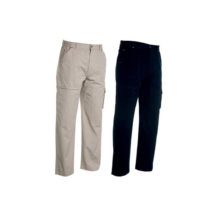 Pantalone FLECCER multitasche in 100% cotone canvas